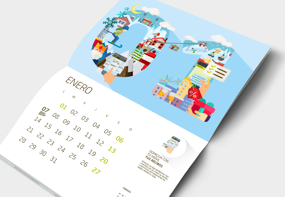 diseño calendario bankia 2019