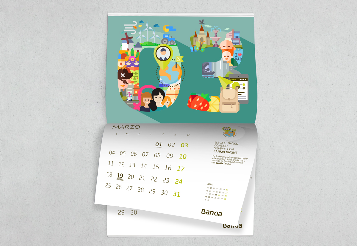 diseño calendario bankia 2019