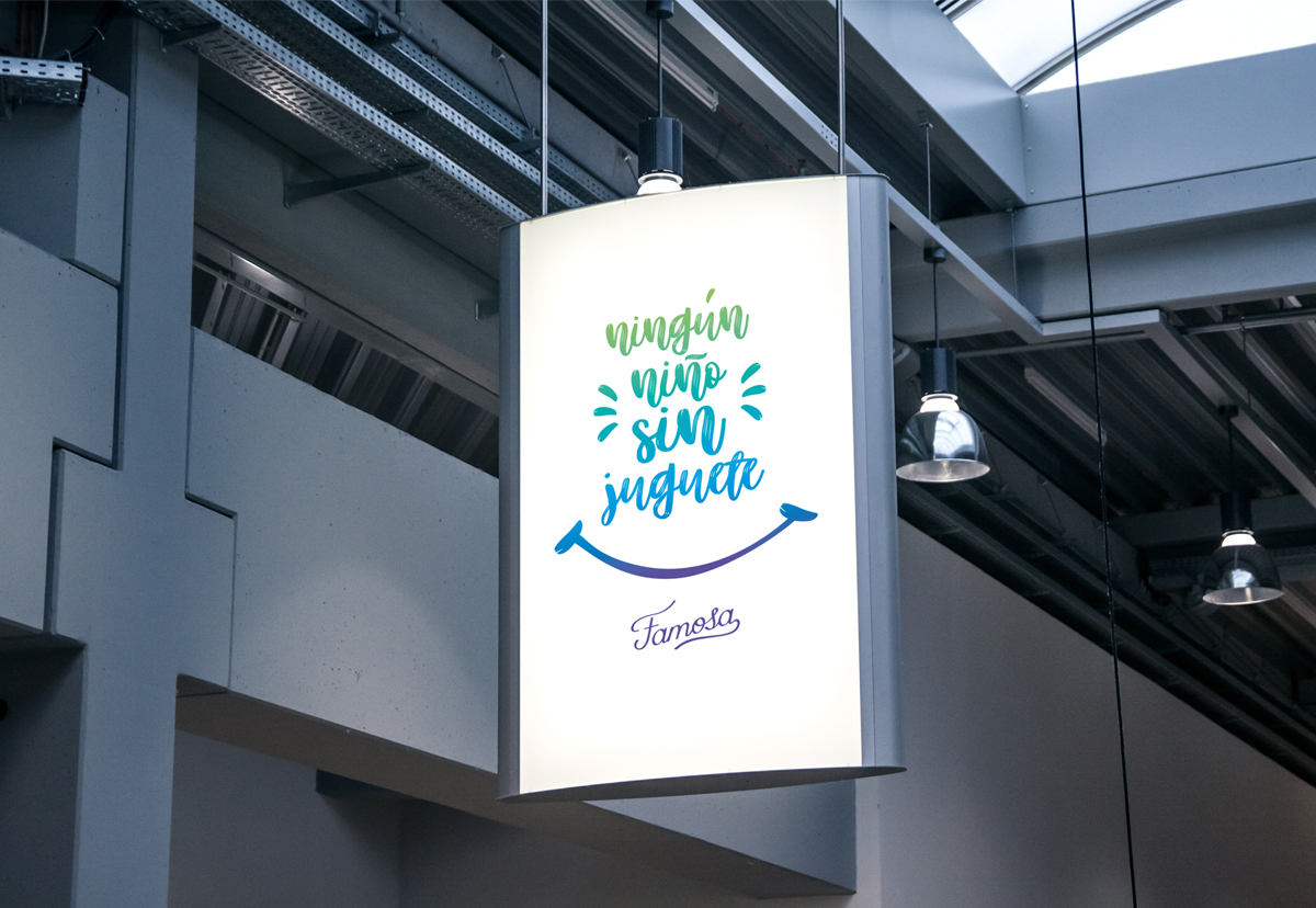 diseño acción solidaria famosa - Ningún niño sin juguete