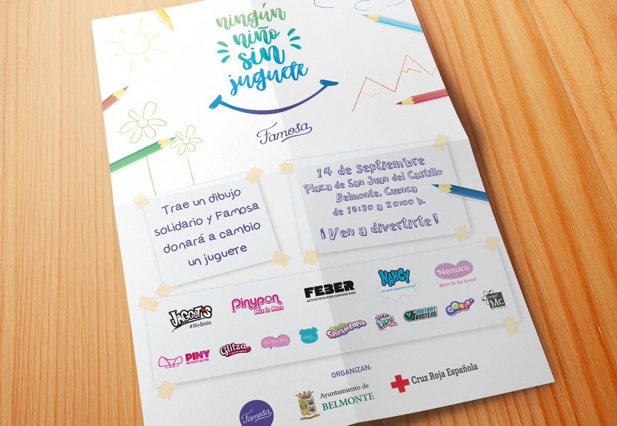 diseño acción solidaria famosa - Ningún niño sin juguete
