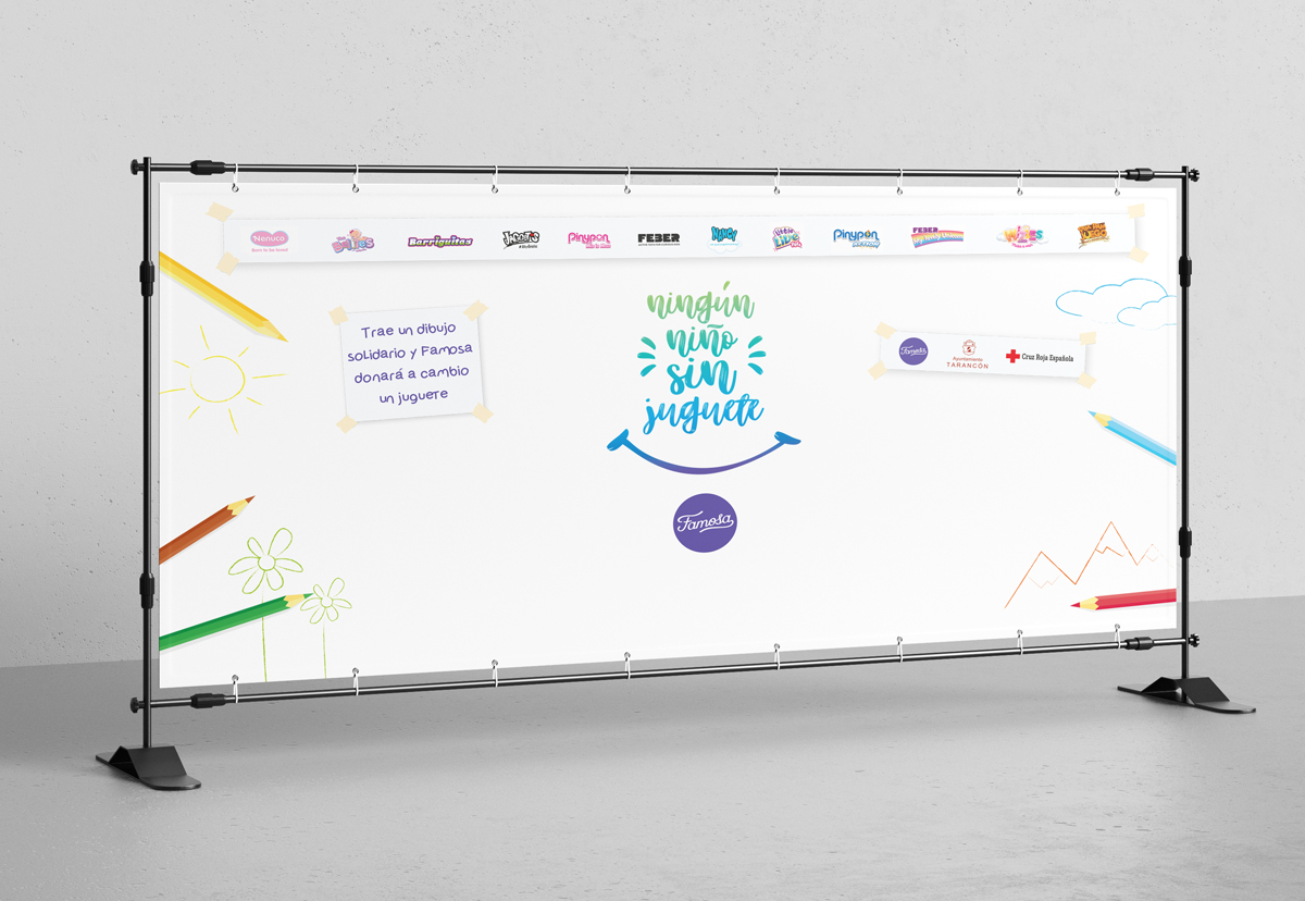 diseño acción solidaria famosa - Ningún niño sin juguete