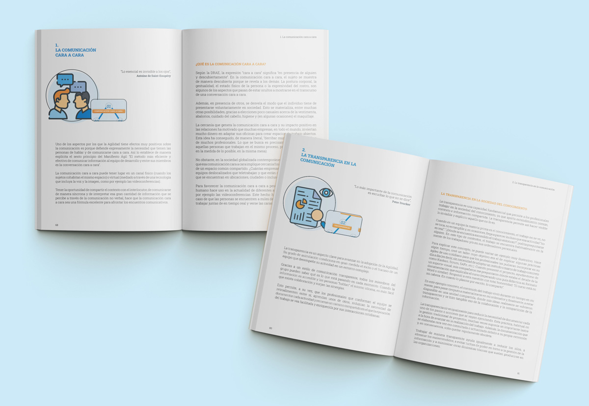 Diseño y maquetación del libro Comunicación Agile