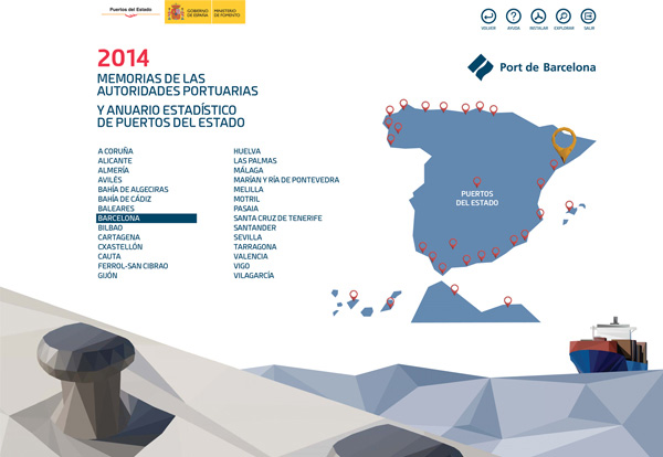 diseño Memorias de las Autoridades Portuarias 2014 - Puertos del Estado