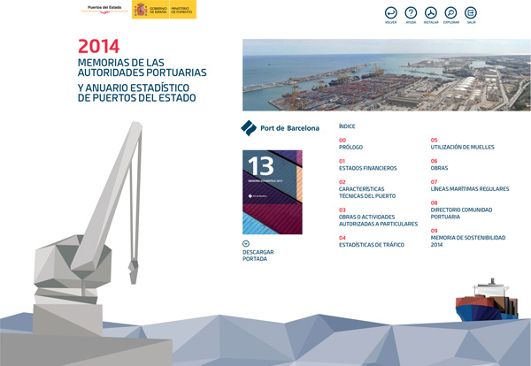 diseño Memorias de las Autoridades Portuarias 2014 - Puertos del Estado